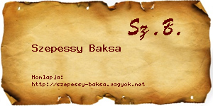 Szepessy Baksa névjegykártya